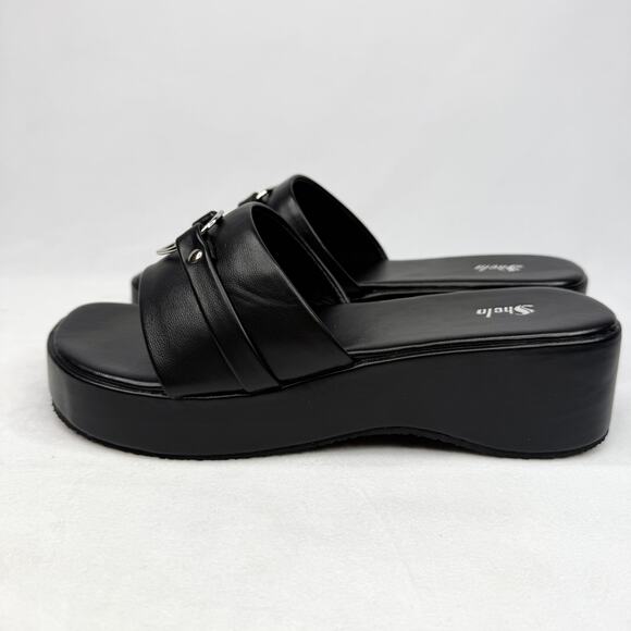 New Shein Black Heart Platform Slides 7 - Picture 8 of 9